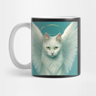 white angel cat Mug